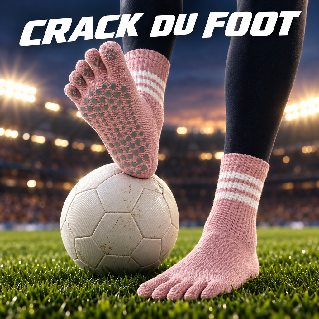 Chaussettes Pro Grip roses avec ballon de football